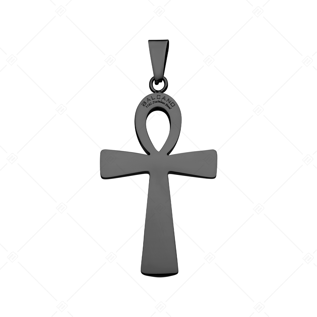 BALCANO - Isiris / Pendentif croix ankh  (croix égyptienne), plaqué PVD noir (242211BC11)