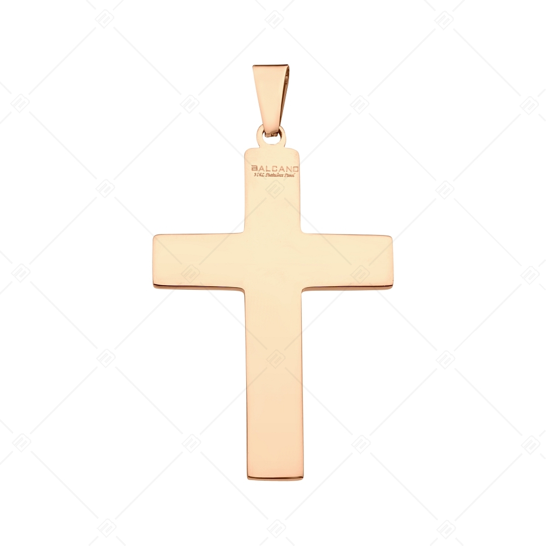 BALCANO - Crux / Kreuzförmiger Anhänger mit Zirkonia Edelsteinen, 18K rosévergoldet (242212BC96)