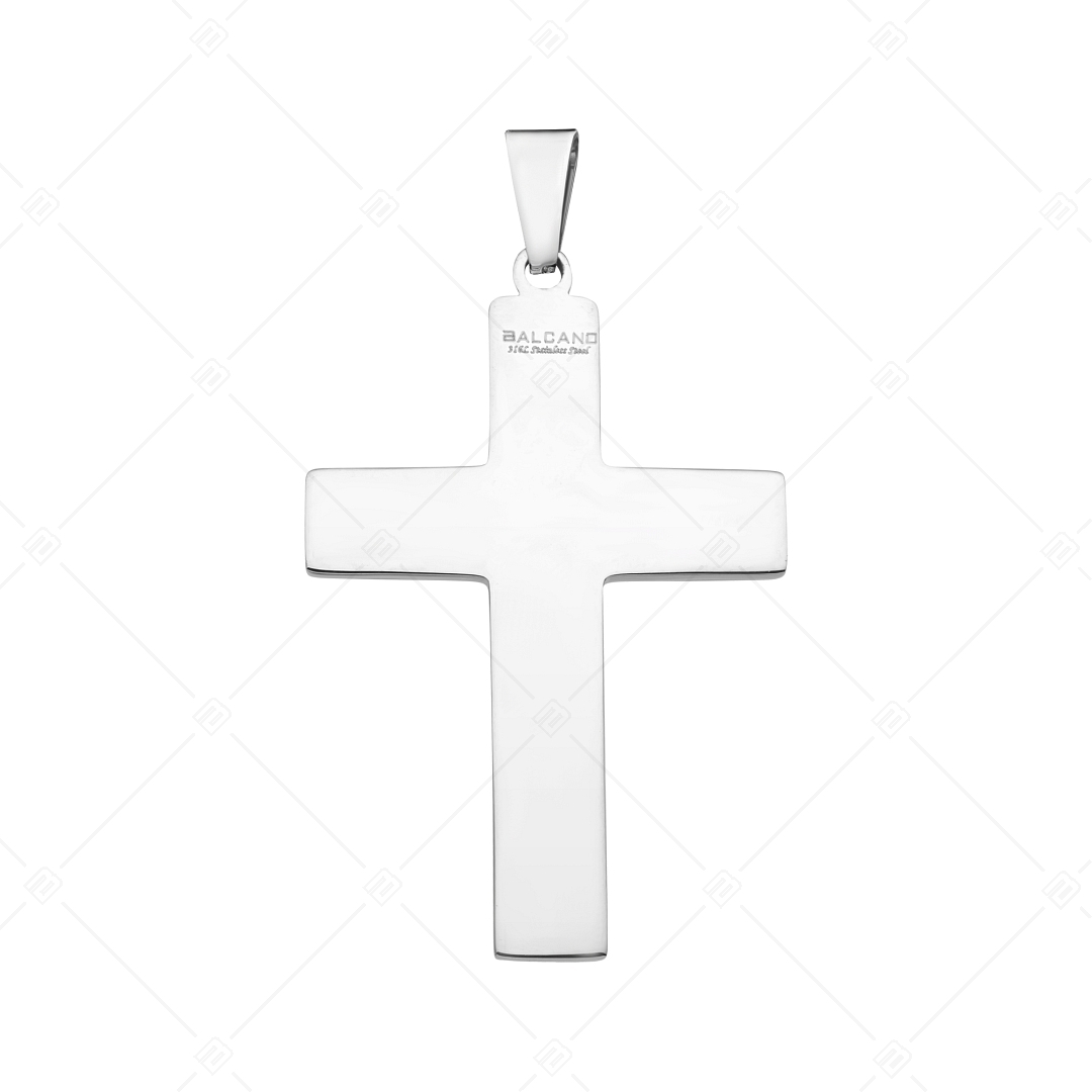BALCANO - Crux / Pendentif croix avec pierres zirconium noir, avec hautement polie (242212BC99)