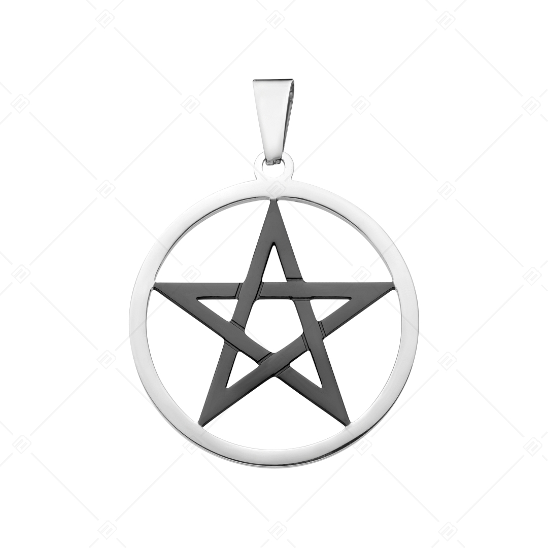 BALCANO - Pentagram / Pendentif étoile à cinq branches, plaqué PVD noir (242214BC11)