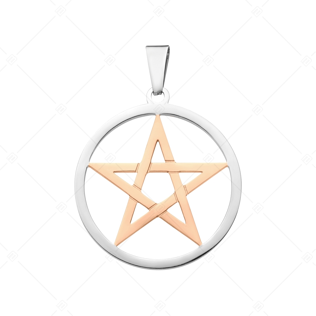 BALCANO - Pentagram / Five-pointed star pendant, 18K rose gold plated (242214BC96)