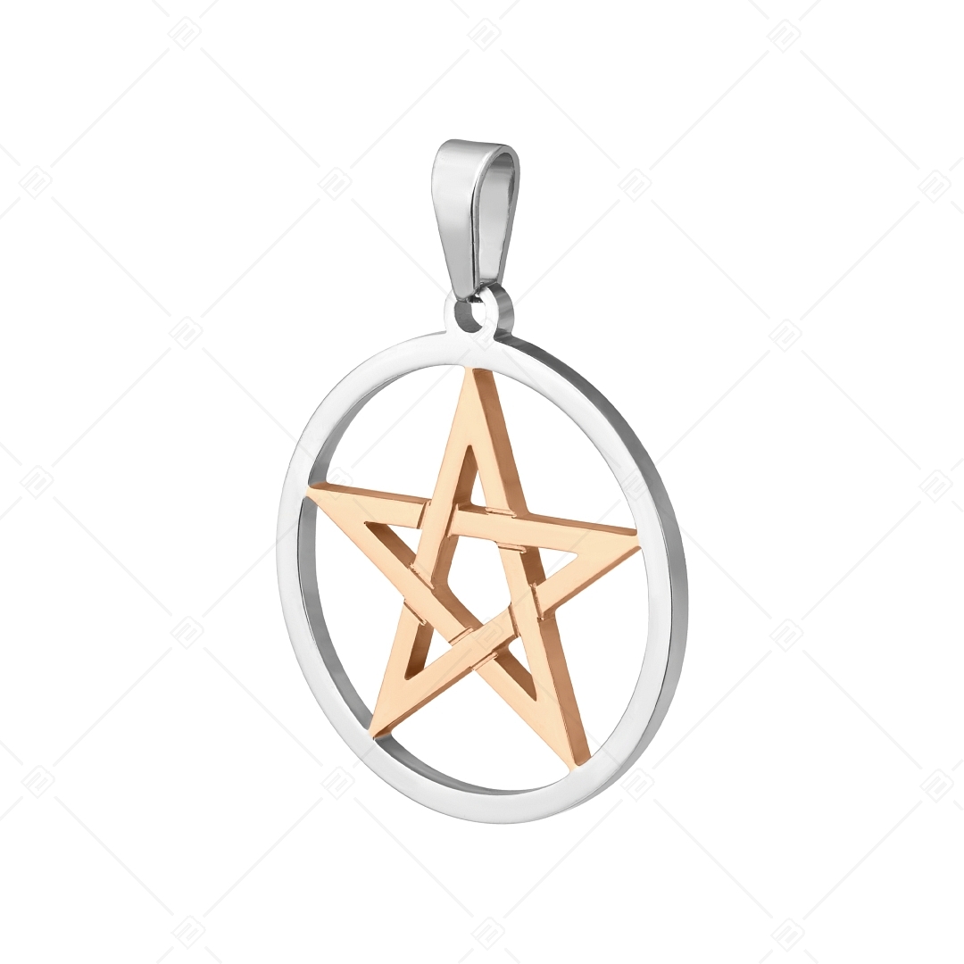 BALCANO - Pentagram / Five-pointed star pendant, 18K rose gold plated (242214BC96)