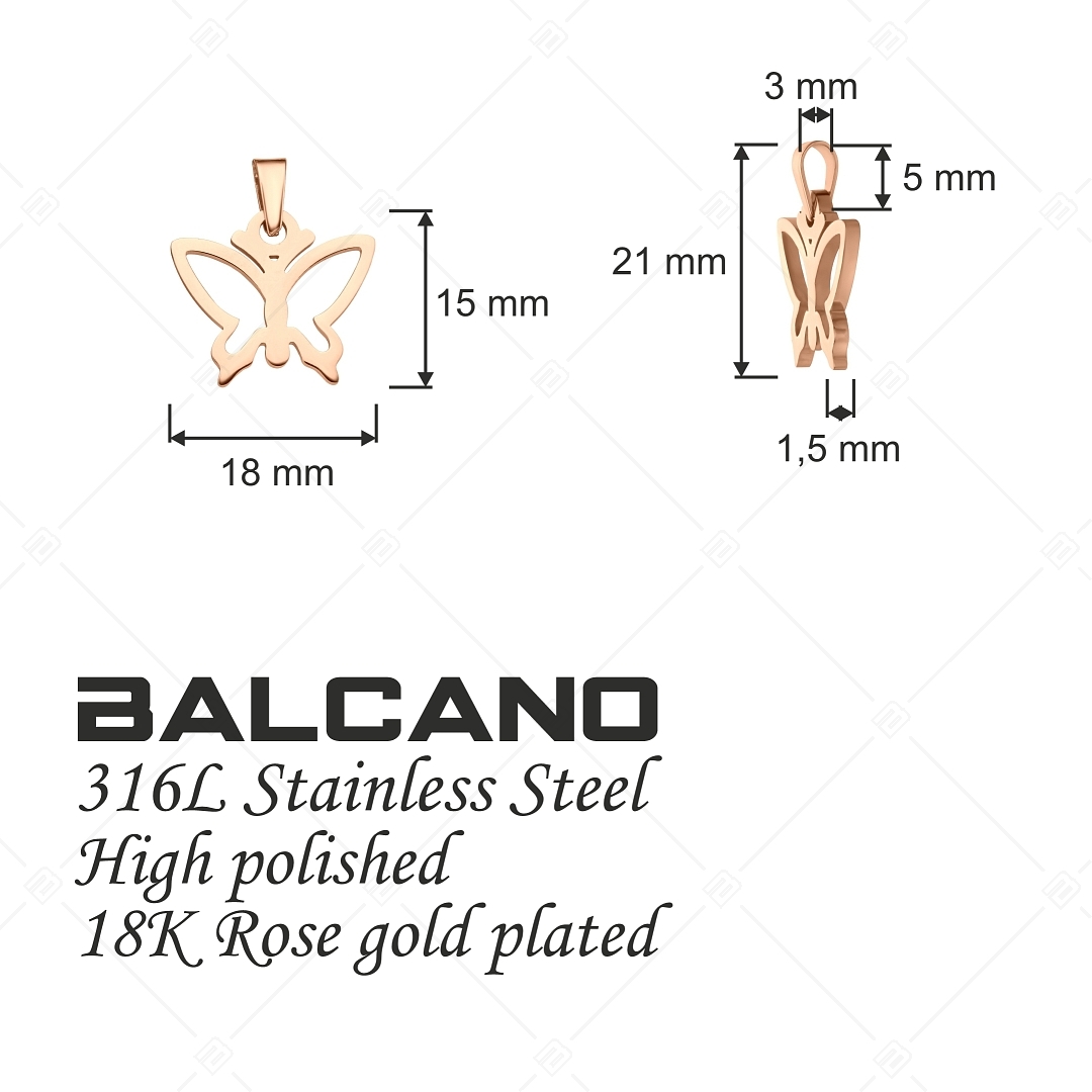 BALCANO - Vanessa / Butterfly Pendant, 18K Rose Gold Plated (242216BC96)