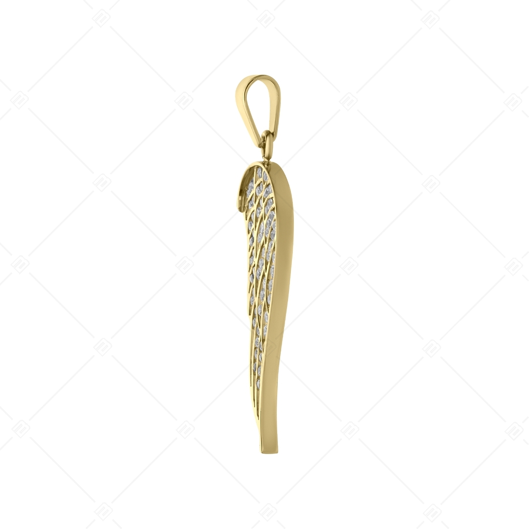 BALCANO - Angelica / Angel wing pendant with zirconia gemstones, 18K gold plated (242217BC88)