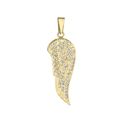BALCANO - Angelica / Angel wing pendant with zirconia gemstones, 18K gold plated