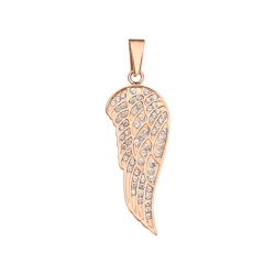 BALCANO - Angelica / Angel wing pendant with zirconia gemstones, 18K rose gold plated
