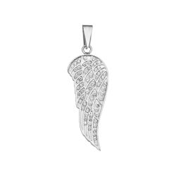 BALCANO - Angelica / Angel Wing Pendant With Zirconia Gemstones, High Polished