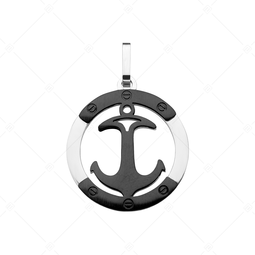 BALCANO - Anchor / Anchor Shaped Stainless Steel Pendant, Black PVD Plated (242218BC11)