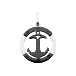 BALCANO - Anchor / Anchor Shaped Stainless Steel Pendant, Black PVD Plated