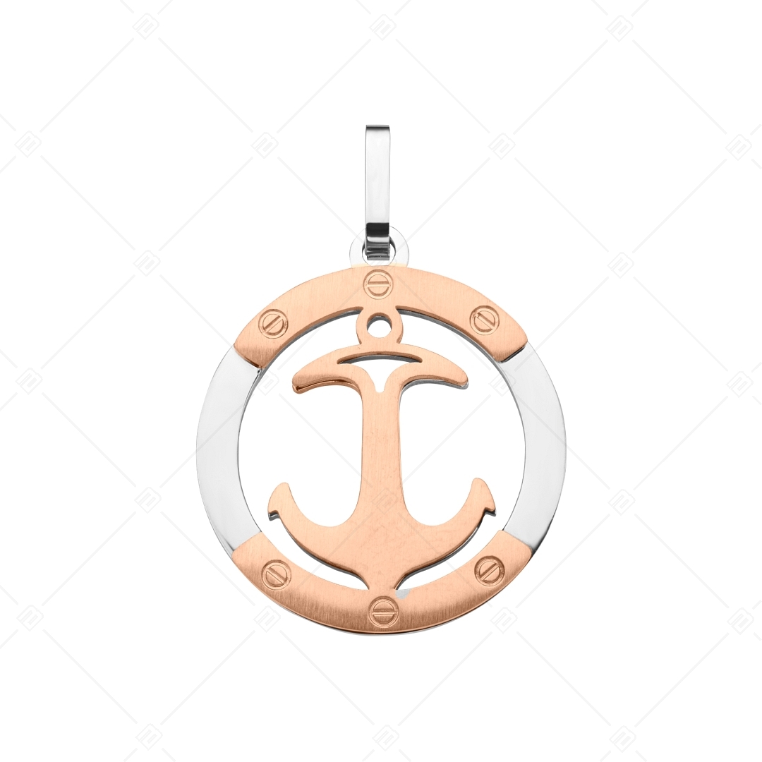 BALCANO - Anchor / Anchor Shaped Stainless Steel Pendant, 18K Rose Gold Plated (242218BC96)