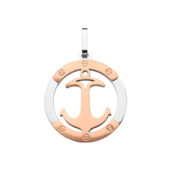 BALCANO - Anchor / Anchor Shaped Stainless Steel Pendant, 18K Rose Gold Plated