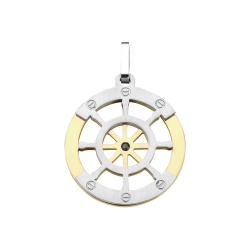 BALCANO - Sailor / Boat Steering Wheel Shaped Stainless Steel Pedant, 18K Gold Plated