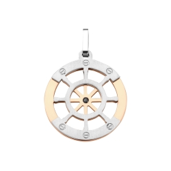 BALCANO - Sailor / Boat Steering Wheel Shaped Stainless Steel Pendant, 18K Rose Gold Plated