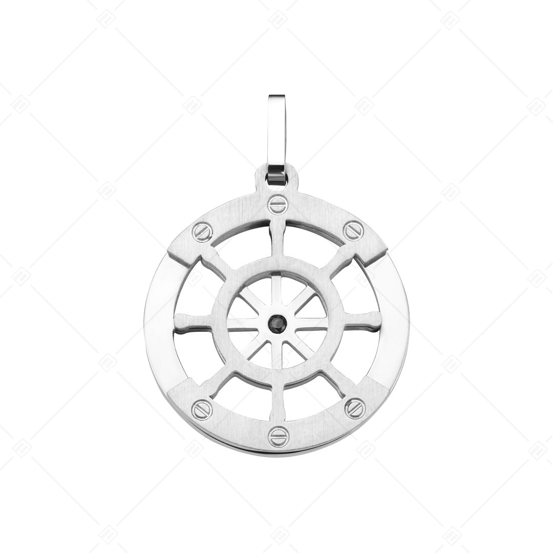 BALCANO - Sailor / Boat Steering Wheel Shaped Stainless Steel Pendant, High Polished (242219BC97)
