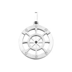 BALCANO - Sailor / Boat steering wheel shaped stainless steel pedant, high polished