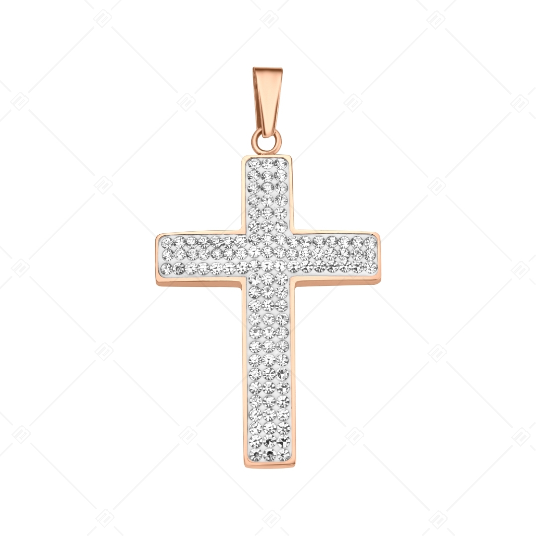 BALACNO - Asella / Pendentif en forme de croix avec des cristaux, plaqué or rose 18K (242220BC96)