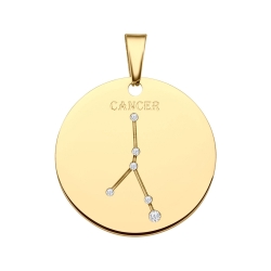 BALCANO - Zodiac / Constellation Pendant With Zirconia Gemstones, 18K Gold Plated - Cancer