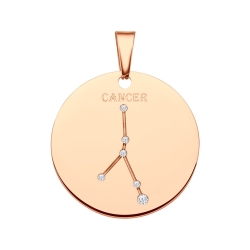 BALCANO - Zodiac / Constellation pendant with zirconia gemstones, 18K rose gold plated - Cancer