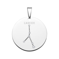 BALCANO - Zodiac / Constellation Pendant With Zirconia Gemstones, High Polished - Cancer