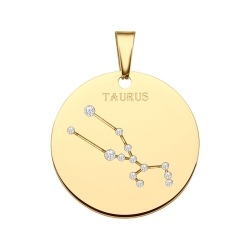 BALCANO - Zodiac / Constellation Pendant With Zirconia Gemstones and 18K Gold Plated - Taurus