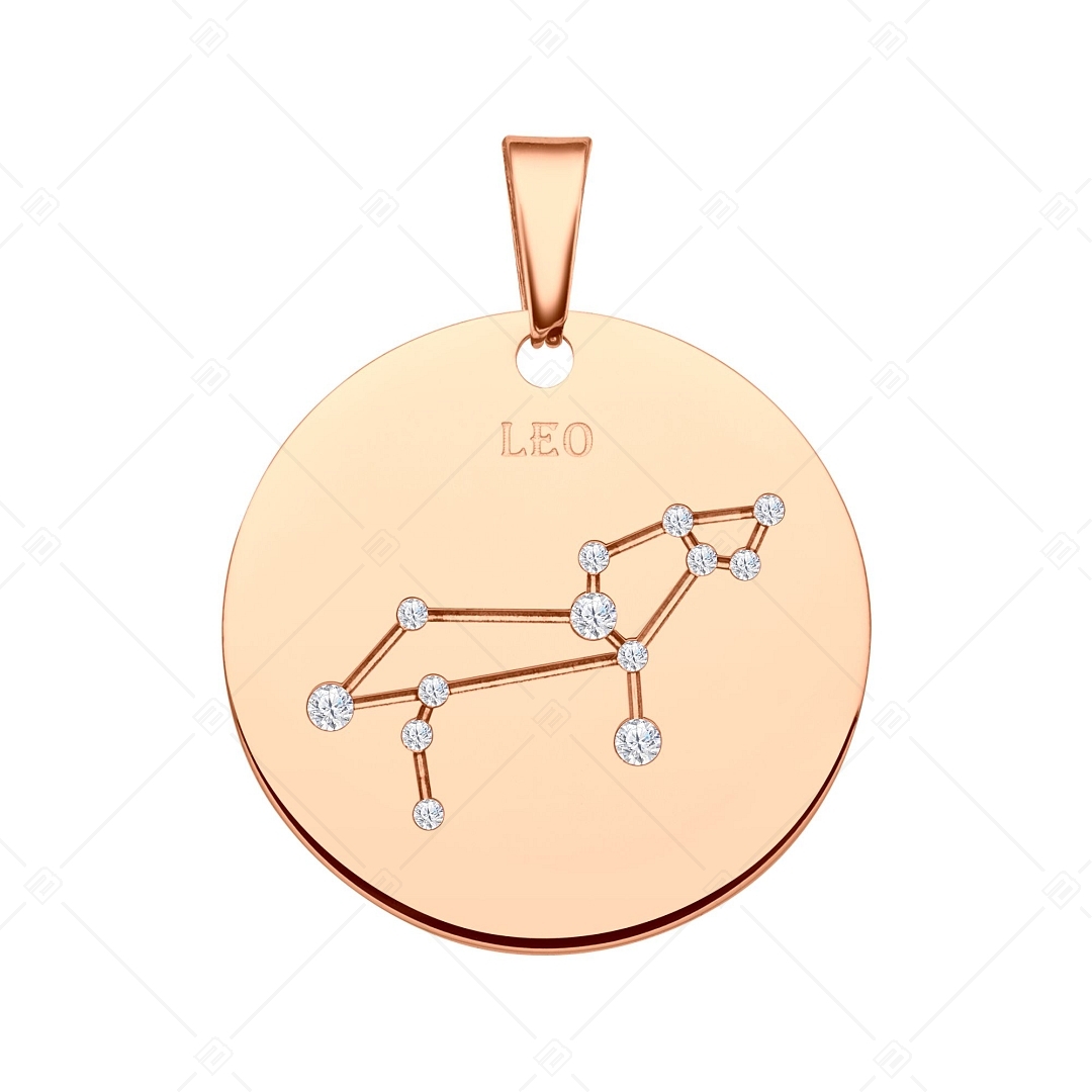 BALCANO - Zodiac / Constellation Pendant With Zirconia Gemstones and 18K Rose Gold Plated - Leo (242224BC96)