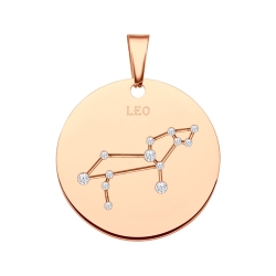BALCANO - Zodiac / Constellation Pendant With Zirconia Gemstones and 18K Rose Gold Plated - Leo