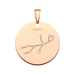 BALCANO - Zodiac / Constellation Pendant With Zirconia Gemstones and 18K Rose Gold Plated - Virgo