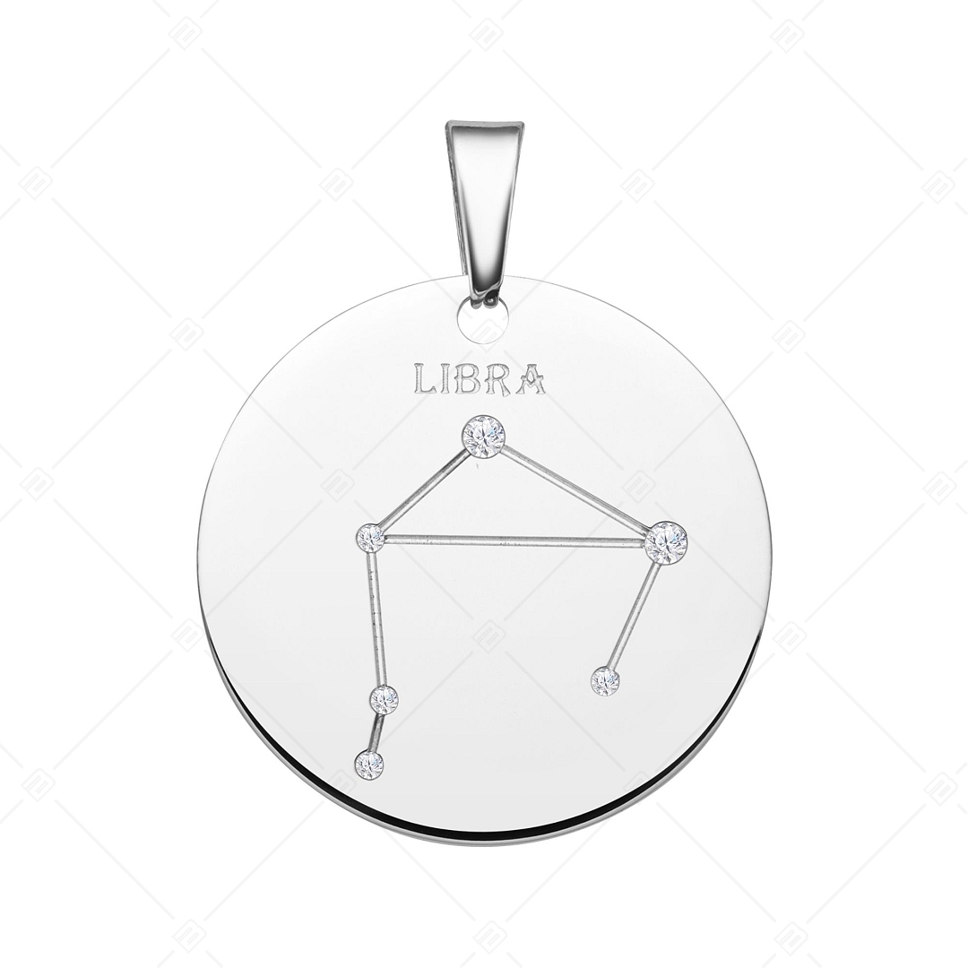 BALCANO - Zodiac / Constellation Pendant With Zirconia Gemstones and High Polished - Libra (242227BC97)