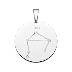 BALCANO - Zodiac / Constellation Pendant With Zirconia Gemstones and High Polished - Libra