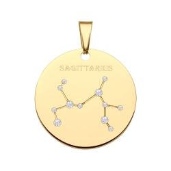 BALCANO - Zodiac / Constellation pendant with zirconia gemstones and 18K gold plated - Sagittarius