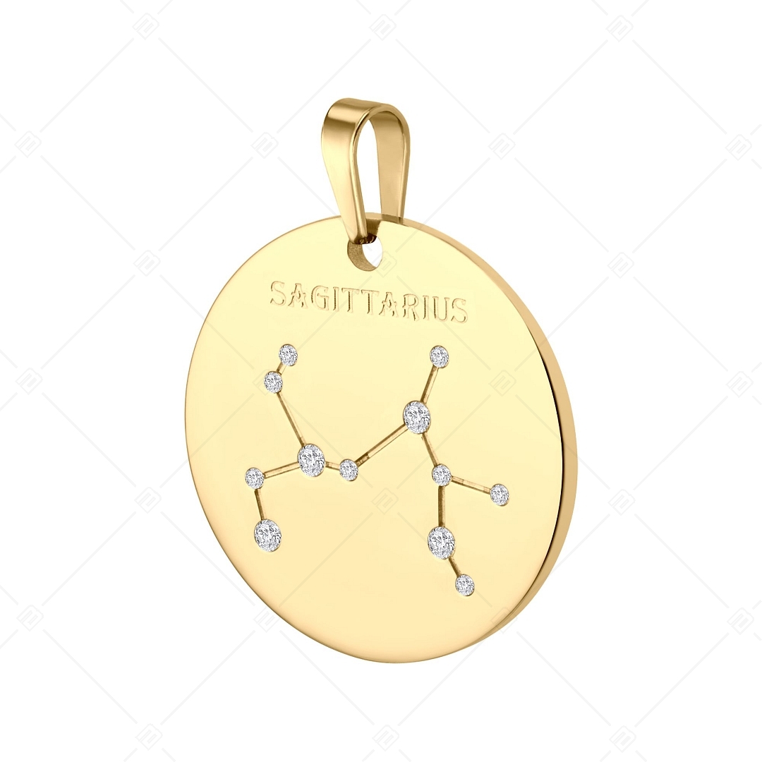 BALCANO - Zodiac / Constellation Pendant With Zirconia Gemstones and 18K Gold Plated - Sagittarius (242229BC88)