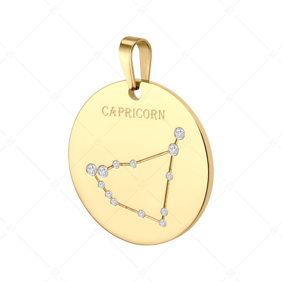 BALCANO - Zodiac / Constellation Pendant With Zirconia Gemstones and 18K Gold Plated - Capricorn (242230BC88)