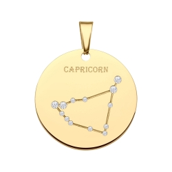 BALCANO - Zodiac / Constellation Pendant With Zirconia Gemstones and 18K Gold Plated - Capricorn