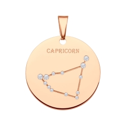 BALCANO - Zodiac / Constellation pendant with zirconia gemstones  and 18K rose gold plated - Capricorn