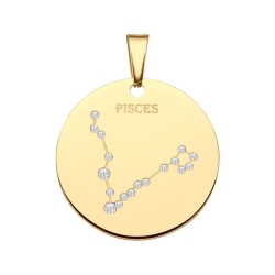 BALCANO - Zodiac / Constellation Pendant With Zirconia Gemstones and 18K Gold Plated - Pisces