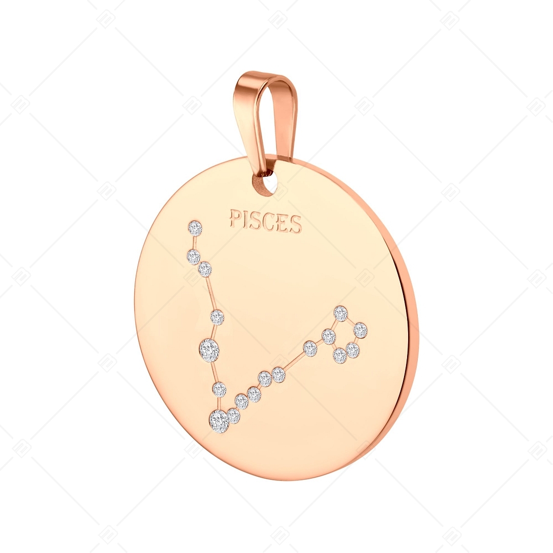 BALCANO - Zodiac / Constellation Pendant With Zirconia Gemstones  and 18K Rose Gold Plated - Pisces (242232BC96)