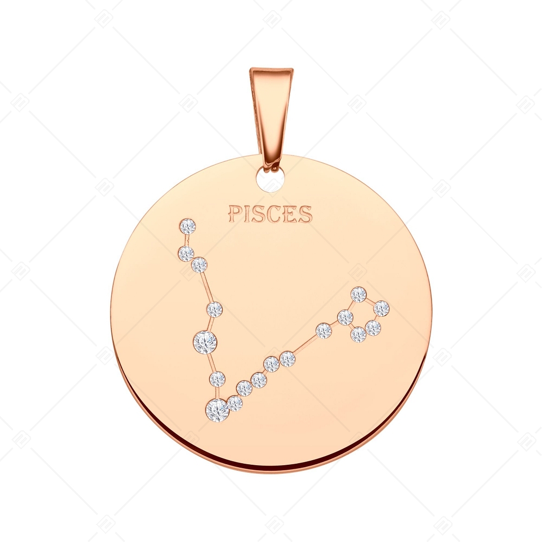 BALCANO - Zodiac / Constellation Pendant With Zirconia Gemstones  and 18K Rose Gold Plated - Pisces (242232BC96)
