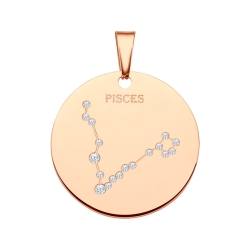 BALCANO - Zodiac / Constellation pendant with zirconia gemstones  and 18K rose gold plated - Pisces