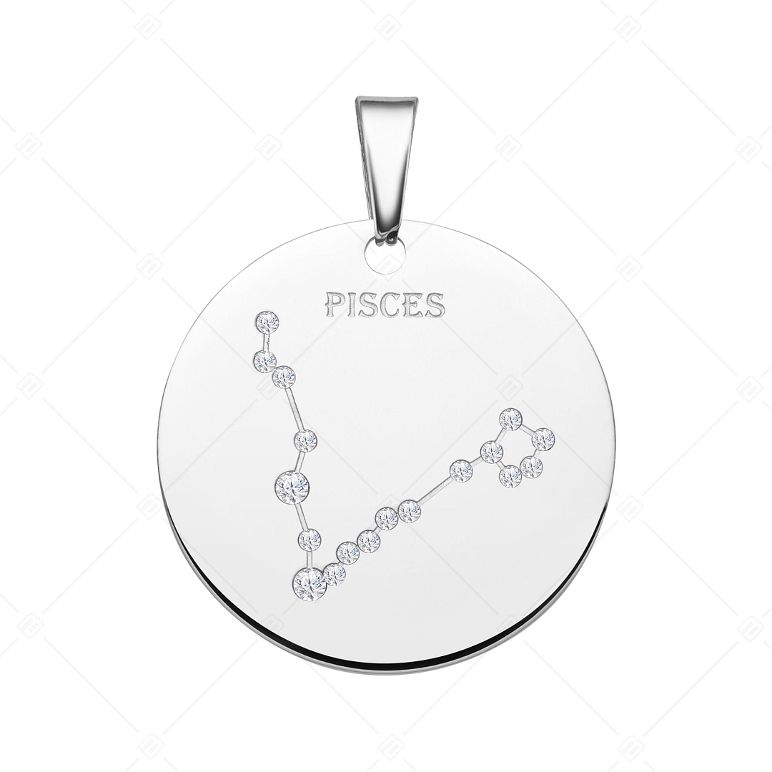 BALCANO - Zodiac / Constellation Pendant With Zirconia Gemstones and High Polished - Pisces (242232BC97)