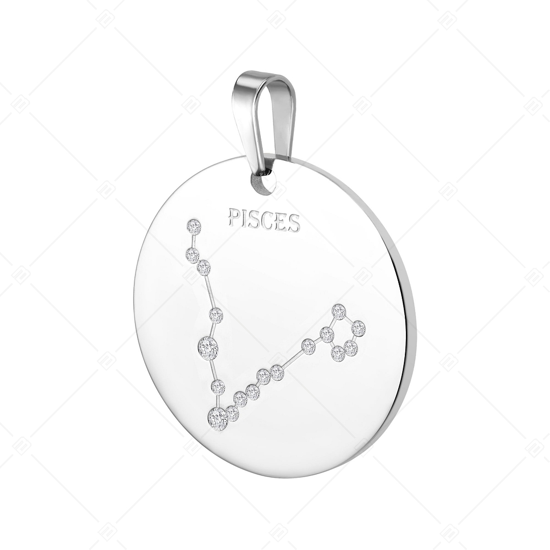 BALCANO - Zodiac / Constellation Pendant With Zirconia Gemstones and High Polished - Pisces (242232BC97)