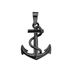 BALCANO - Ancoris / Stainless Steel Anchor Pendant, Black PVD Plated