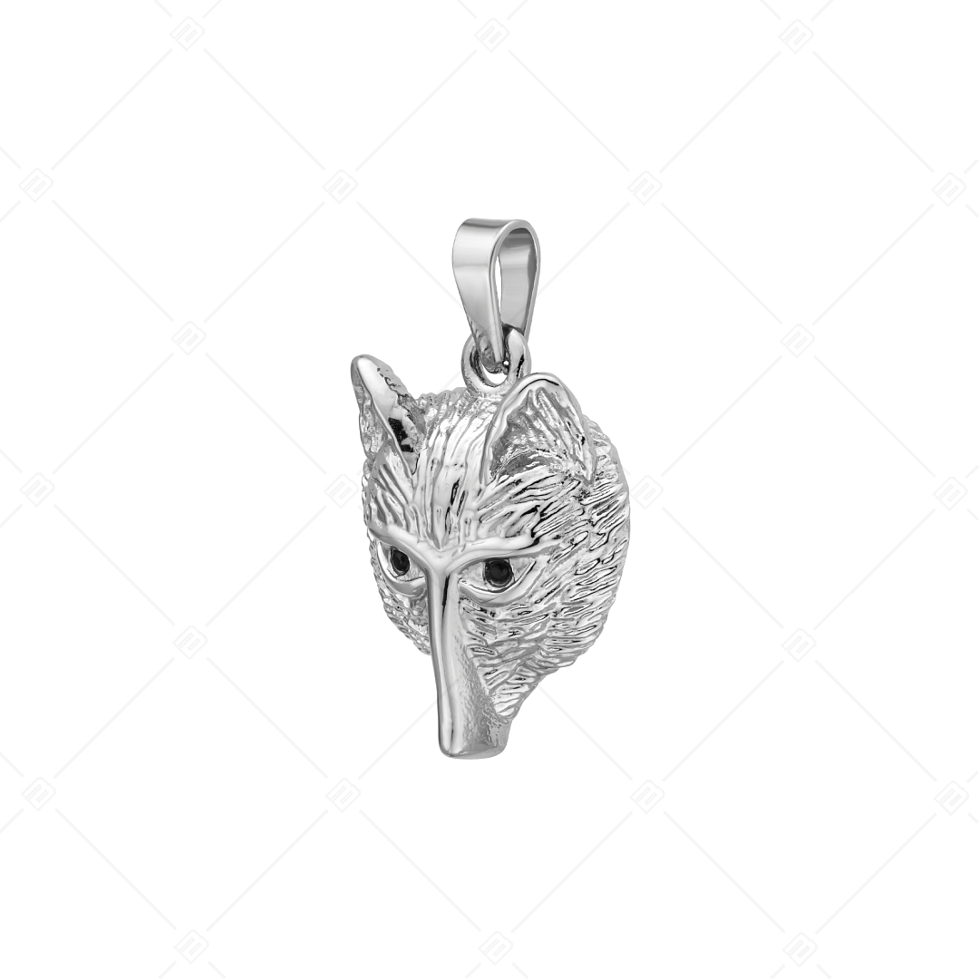BALCANO - Wolf / Stainless Steel Wolf Head Pendant With Zirconia Gemstones, High Polished (242234BC97)
