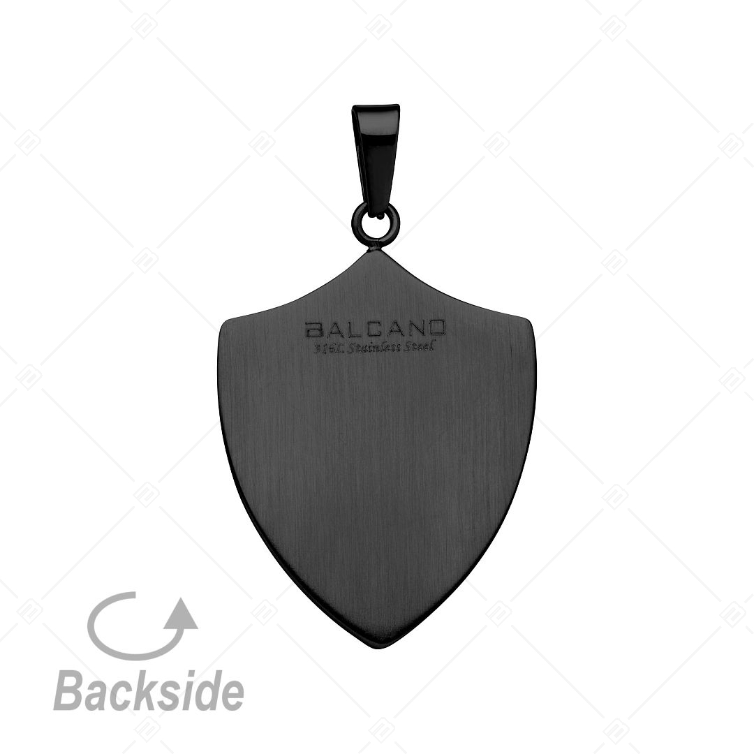 BALCANO - Shield / Stainless Steel Pendant, Black PVD Plated (242236BC11)
