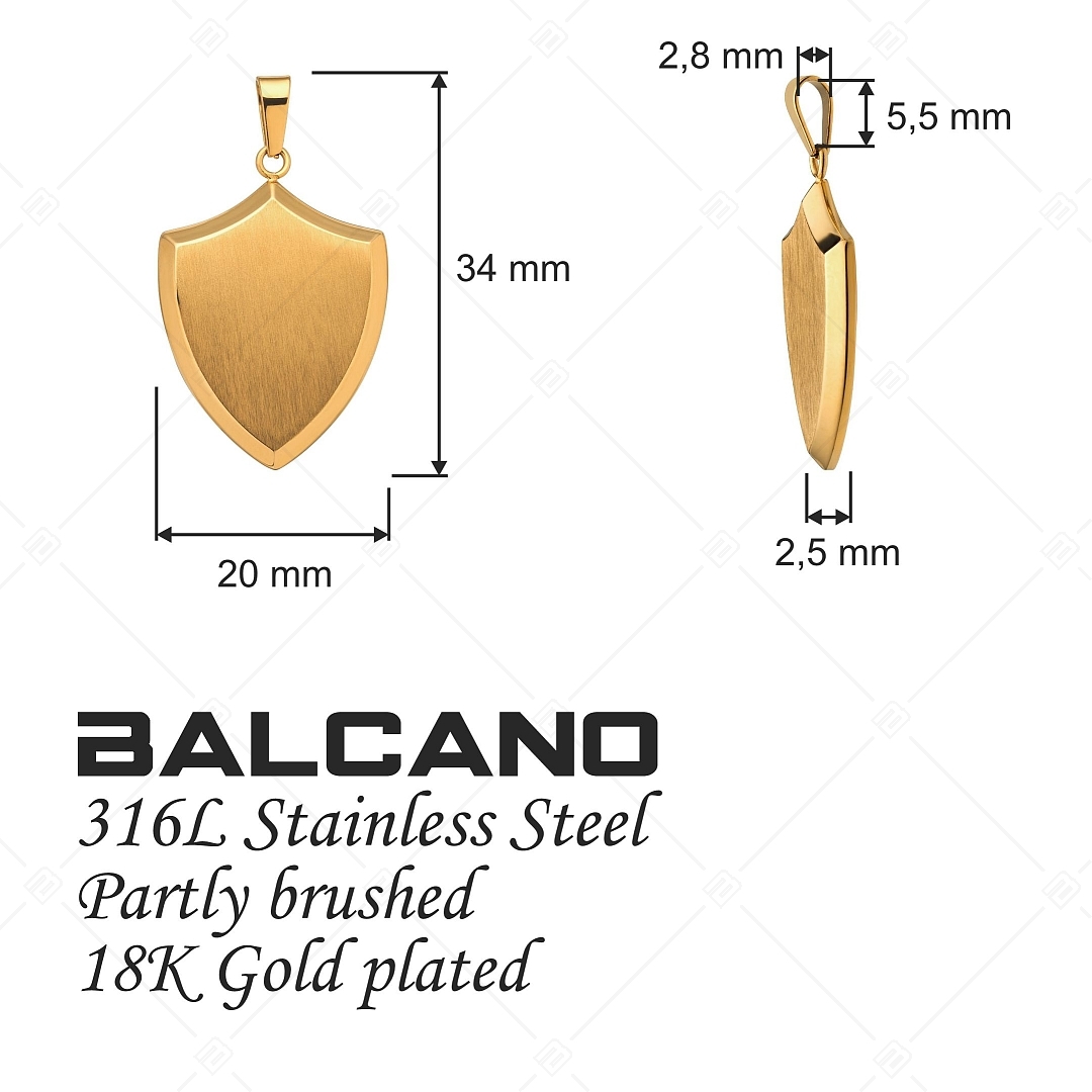 BALCANO - Shield / Stainless Steel Pendant, 18K Gold Plated (242236BC88)