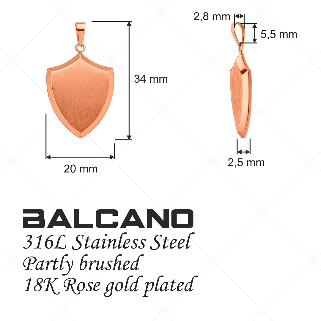 BALCANO - Shield / Schild Form Anhänger mit 18K Roségold Beschichtung (242236BC96)