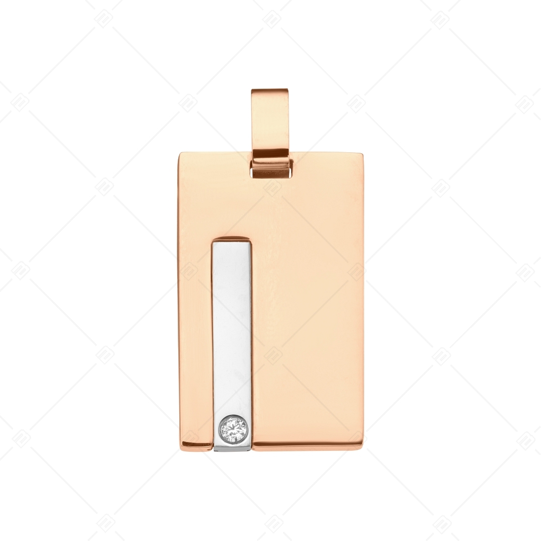 BALCANO - Charlie / Stainless Steel Pendant With Cubic Zirconia Gemstone, 18K Rose Gold Plated (242237BC96)