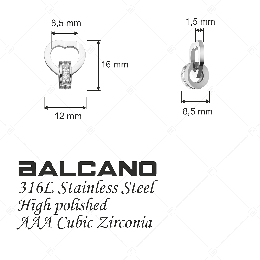 BALCANO - Cor / Pendant With Zirconia Gemstones With High Polish (242240BC97)