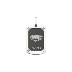 BALCANO - Cancer / Pendentif horoscope, plaqué PVD noir - Signe du Cancer