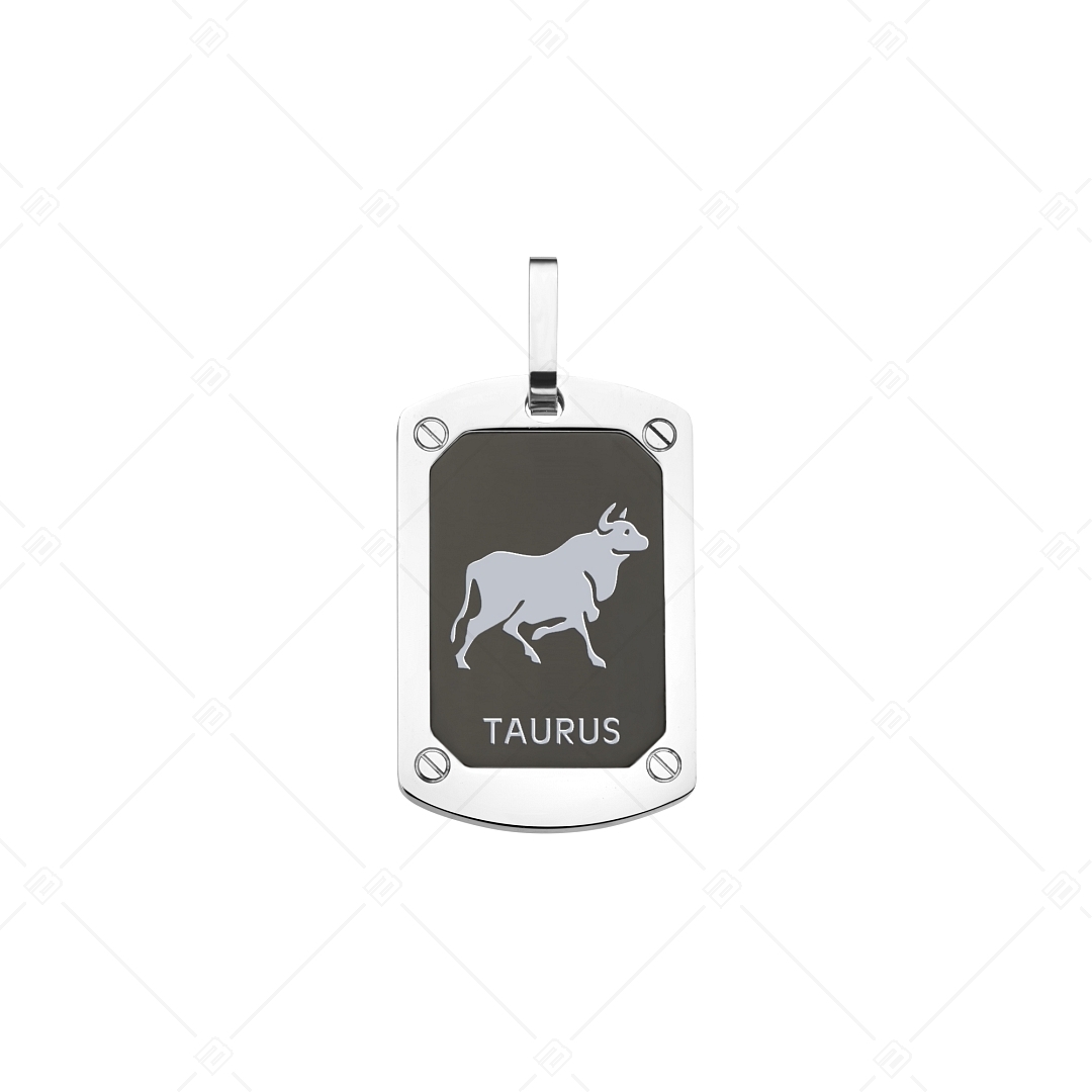 BALCANO - Taurus / Pendentif horoscope, plaqué PVD noir - signe du Taureau (242243BC11)