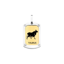 BALCANO - Taurus / Pendentif horoscope, plaqué or 18K - signe du Taureau
